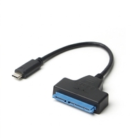 Câble SATA vers USB3.1 Type-C, câble USB-C vers SATA 7+15PIN 22Pin, convertisseur de câbles de disque dur pour disque dur/SSD 2,5 pouces