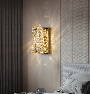 Moderne edelstahl Innendekoration Gold Kristall Dekoration Wand Funken Schlafzimmer Led-Wandlicht - Product Image 4