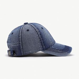 Casquette de baseball en denim à 6 panneaux, lavable, à visière souple, unisexe, motif géométrique, polyvalente, respirante, en coton, protection solaire, toutes saisons - Product Image 2