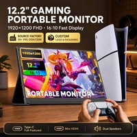 Moniteur portable PC 12,2 pouces 2K IPS USB-C VESA avec haut-parleurs intégrés, deuxième écran pour ordinateur portable, logo de démarrage personnalisé, ODM