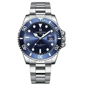 R ONTHEEDGE High Quality Luxury Watch Waterproof Luminous Date Stainless Steel Watch Quartz Watches Wrist