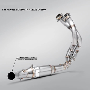 Sistema de Escape para Motocicleta <span class=keywords><strong>Kawasaki</strong></span> Z650 Ninja <span class=keywords><strong>650</strong></span> Ninja650 ER6N Versys <span class=keywords><strong>650</strong></span> <span class=keywords><strong>2023</strong></span>-2025, Silenciador Deslizable de 51 mm para Z650 - Product Image 4