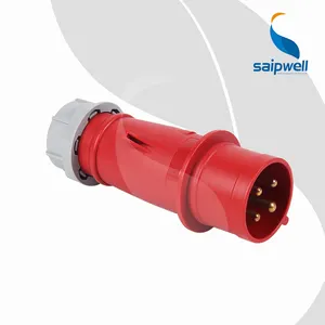 Latest Version Saipwell IP44 Outdoor ABS Industry Spark Electric Splitter Industrial Plugs 32A