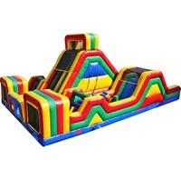 Parcours d'obstacles gonflable géant 3 en 1 pour enfants et adultes à vendre
