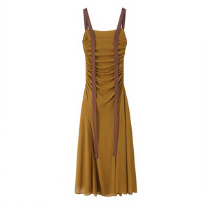ZATRHMBM Abito Estivo da <span class=keywords><strong>Donna</strong></span> 2026 Nuova Moda Vestito Plissettato <span class=keywords><strong>Retrò</strong></span> con Bretelle Elegante - Product Image 2