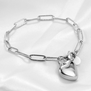 Bracelet en acier inoxydable en forme de cœur, couleur or, bijoux à breloques, cadeau pour femmes - Product Image 4