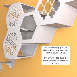 <span class=keywords><strong>Gatto</strong></span> in legno mensole a parete con scala gatti case condomini mobili per animali domestici con scalini esagonali - Product Image 5