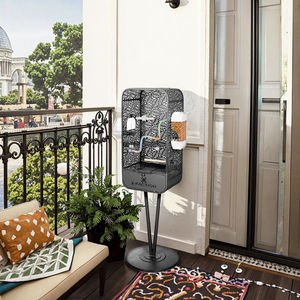 Papağanlar için zarif ev kuş kafesi akrilik dekoratif Metal düğme Villa katı desen kuş cilt manzara kuş kafesi - Product Image 3