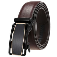 Ceinture en cuir véritable pour homme, largeur 3,5 cm, boucle automatique à cliquet, logo personnalisé, prix de gros