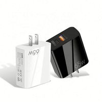 Chargeur GaN 65W PD à charge rapide QC3.0 pour téléphone portable, ordinateur portable et tablette
