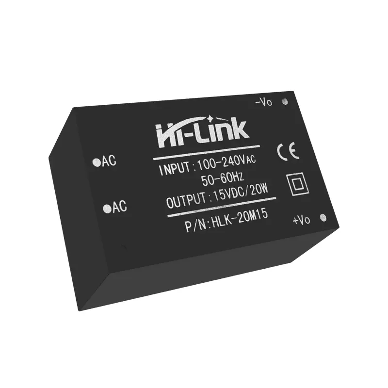 Hi Link 5V/9V/12V/15V/24V Module de commutation ACDC à sortie HLK-20M15 avec CE/ROHS 110V 220V à 3.3V 5V 9V 12V 15V 24V 20W Wer SU