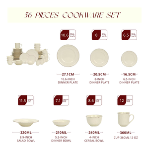 ชุดโปรโมชั่นเดือนกันยายน ชุดอาหารเซรามิกหรูหราสำหรับครอบครัว 2025 ชุดอาหารค่ำยุคหิน จานเซรามิก ชามข้าว - Product Image 3