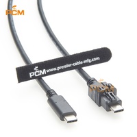 HSAutoLink USB-C pria ke Tipe C Male kabel Data kecepatan tinggi otomotif kompatibel TE 2398010-1 untuk kamera ADAS mobil layar LCD