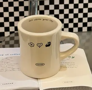 White Vintage Diner tazza da caffè in stile classico tazza Logo creativo personalizzato in ceramica pratica tazza d'acqua spessa