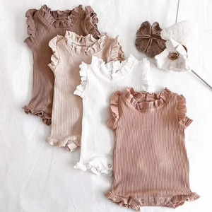 Conjuntos de Ropa para Bebés Niñas OEM, Camisa de Manga Larga, Pantalones Cortos, Atuendo Informal, Conjunto de Algodón Acanalado para Bebé - Product Image 3