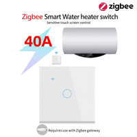 Interrupteur tactile intelligent pour chauffe-eau OCY Tuya Zigbee, 40A, 8000W de charge maximale, compatible Alexa et Google Home, télécommande