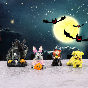 Adornos de Halloween en miniatura con forma de calabaza, resinas sintéticas, decoración interior - Product Image 3