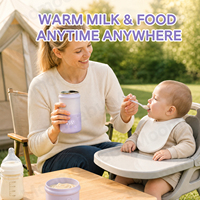 Chauffe-lait portable sans fil, charge rapide en 2-3 heures, chauffe-biberon détachable, lavable, produit pour bébé