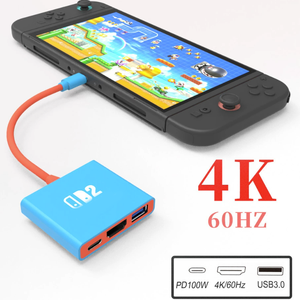 4K/60Hz HD MI Dock for Nintendo Switch 2 for <strong>Switch2</strong> HD Splitter 3 in 1 Port Hub TV Adapter Portable <strong>Docking</strong> <strong>Station</strong> - Product Image 2