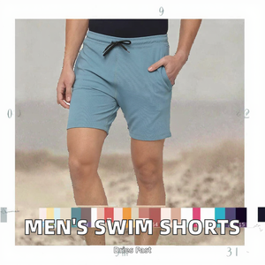Trajes de Baño Deportivos Tejidos para Hombre, Proveedor BSCI, Shorts de Playa de Secado Rápido con Bolsillos con Cremallera, Forro de Malla, Shorts de Baño con Logotipo Personalizado - Product Image 2