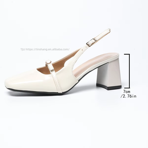 Elegant Square <b>Toe</b> Belt Buckle Plus Size High Heel Spring New Arrival Fashion Sexy <b>Closed</b> <b>Toe</b> for Women - Product Image 5