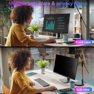 ฟิล์มกรองแสงป้องกันการมองเห็นจากด้านข้าง สำหรับจอภาพขนาด 19/21.5/23.8/24/27 นิ้ว อัตราส่วนภาพ 16:<span class=keywords><strong>9</strong></span> ป้องกันแสงสะท้อน ป้องกันแสงสีฟ้า บางเฉียบ - Product Image 3