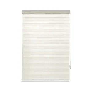 Cord Loose Custom Zebra Shades and Blinds, Motorized Indoor Zebra Shades with Upgrade Light Filtering Strip
