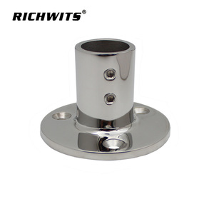 Base de tuyau en acier inoxydable 316 poli miroir avec montage à bride pour rampes marines - Product Image 2