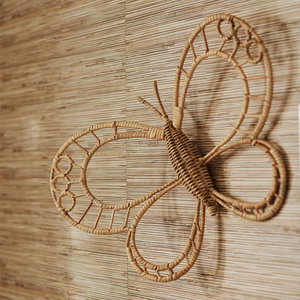 Boho fait à la main en <span class=keywords><strong>rotin</strong></span> papillon <span class=keywords><strong>décoration</strong></span> <span class=keywords><strong>murale</strong></span> <span class=keywords><strong>décoration</strong></span> de chambre en <span class=keywords><strong>osier</strong></span> salon tenture <span class=keywords><strong>murale</strong></span> décor - Product Image 3