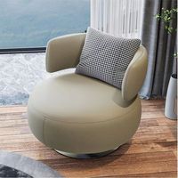 Modernes Modulares Extra Großes Faulenzersofas, Luxuriöses Metall-Einzelsofa für Wohnzimmer, Ecksofa mit Hocker, Freizeitsofa mit Schlichtem Design und Stoffbezug