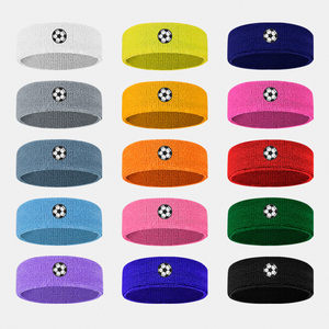 Bandeau en coton <span class=keywords><strong>pas</strong></span> <span class=keywords><strong>cher</strong></span> en gros, bandeau absorbant la transpiration personnalisé pour la gym, le sport et le tennis avec logo brodé - Product Image 2