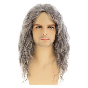 Pelucas sintéticas largas y rizadas para hombres, <span class=keywords><strong>peluca</strong></span> esponjosa estilo Punk Rock para Halloween, <span class=keywords><strong>peluca</strong></span> de cosplay, fibra resistente al calor - Product Image 2
