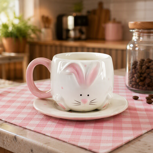 Ceramic Roses pink <strong>Tea</strong> <strong>Cup</strong> <strong>and</strong> <strong>Saucer</strong> <strong>Set</strong> for Easter - Product Image 2