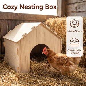 Nido de Madera para Gallinas con Cubierta Impermeable para Todas las Estaciones, para Gallinas Pequeñas, Codornices, Patos, <span class=keywords><strong>Caseta</strong></span> para Aves de Corral - Product Image 5