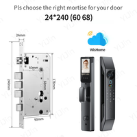 Kunci Pintu Pintar Otomatis Wishome WiFi Digital 3D Pengenal Wajah Kartu Kamera Harga Terjangkau Biometrik Tanpa Kunci