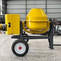Bétonnière portative tout-terrain haute performance 4-5 m³/h, moteur 6-10 CV, pompe manuelle 350 L