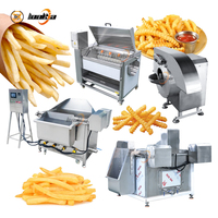 Kleine 50kg aardappel diepvries frites productielijn chips friteuse CE gecertificeerd semi-automatische fritesmachine