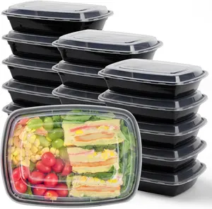 Boîte à salade carrée jetable en forme de champignon Boîtes à lunch en plastique réutilisables Récipients de stockage des aliments avec couvercles