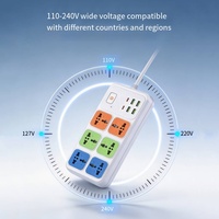 Multiprise de voyage universelle DENIXI en ABS ignifuge avec interrupteur et ports USB