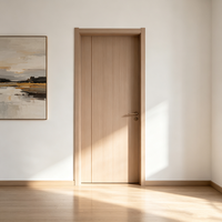 Puerta Interior Moderna Minimalista de Madera Sólida Compuesta con Marco Envolvente, Resistente a la Humedad y a los Arañazos, para Proyectos a Granel