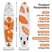 Planche de paddle gonflable large et stable en PVC avec accessoires complets pour sports nautiques, lac, océan, surf