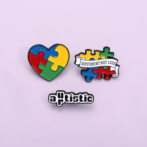 Rompecabezas de concienciación sobre el autismo, Pin autista de corazón, broche esmaltado, insignias de Metal de aleación, alfileres de solapa médicos, broches, joyería de salud Mental - Product Image 2