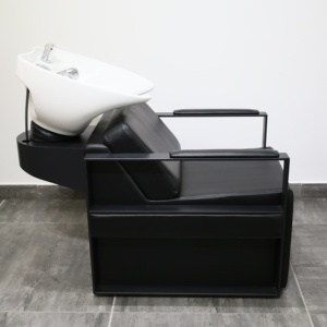 Modern Salon Spa şampuan kase sandalye siyah sentetik deri özel üretilen seramik lavabo fabrika toptan saç yıkama - Product Image 2