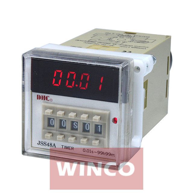 DHC JSS48A Digital Display Counter Dial Delay 0.01s-99h99m Forward or Countdown Time Relay
