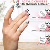 Kit de Adornos de Resina para Uñas Artdone, Dijes 3D de Cruz Plateada, Estrellas, Joyas Brillantes para Uñas, Cruces, Manicura Profesional DIY