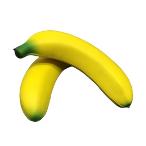Custom Logo Unisex Anti-Stress Banana Shaped PU Foam Squishy Toys Hot Sales Slow Rising Fruit Toys Branded Promotional Toys
