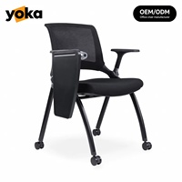 Chaise de formation empilable avec tablette d'écriture, fabrication OEM/ODM, chaise de conférence en maille durable pour la formation et les séminaires d'entreprise