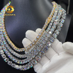 Joyería brillante de moda 5A + CZ diamante 316L collar de acero inoxidable 6mm 8mm 10mm Cadena de tenis Cadena de hip hop - Product Image 3