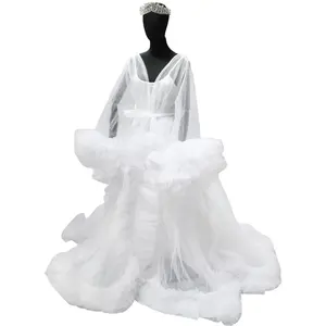 S0354T 2024 Hochwertiges, komfortables XL-Nachthemd für Schwangere Gefaltete Braut robe für den Sommer und Frühling zu Hause