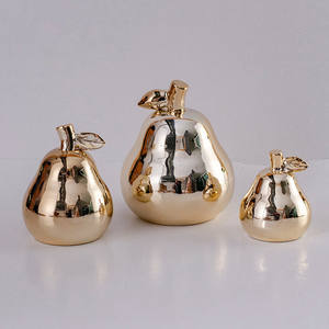 Artigianato in ceramica placcatura in porcellana bianca oro frutta verdura regali ornamenti per decorazioni natalizie per la camera da letto del ministero degli interni - Product Image 2